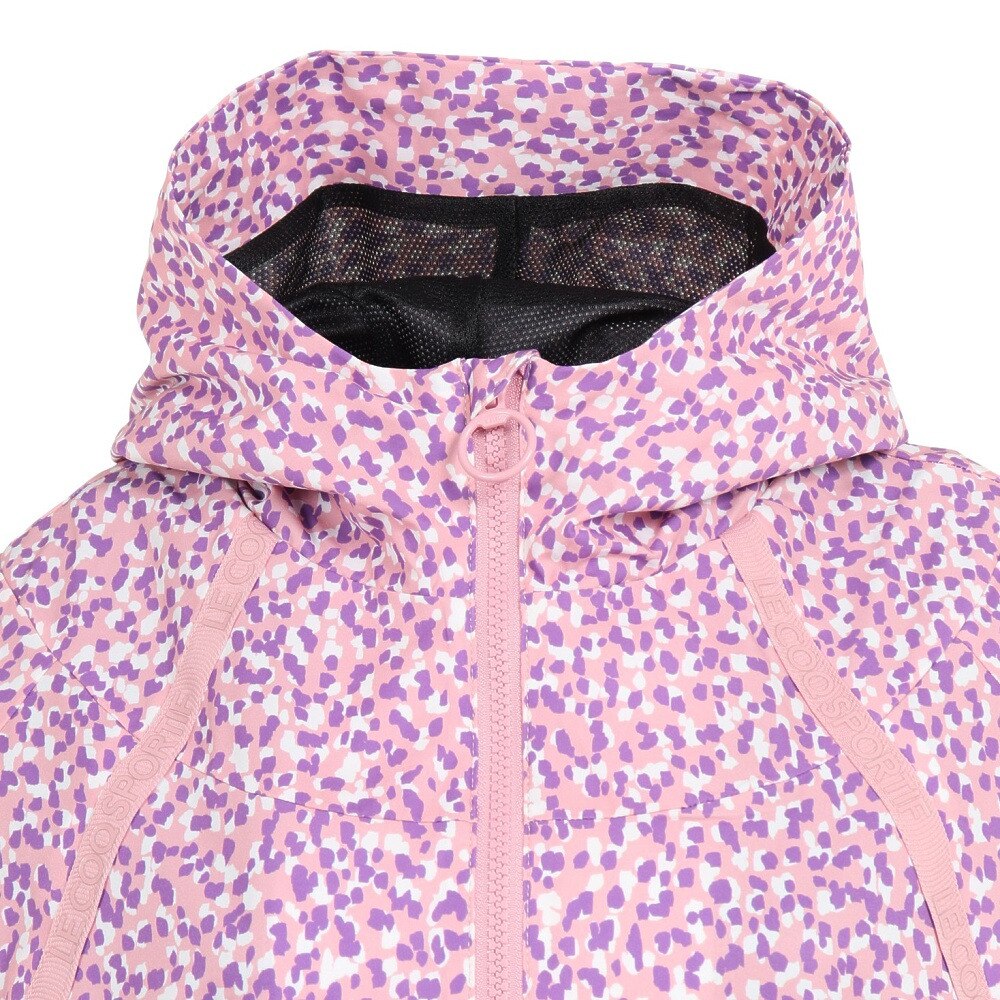 ルコックスポルティフ（lecoqsportif）（レディース）裏メッシュ 撥水 フルジップ 総柄グラフィックウィンドジャケット QMWVJF30 PK