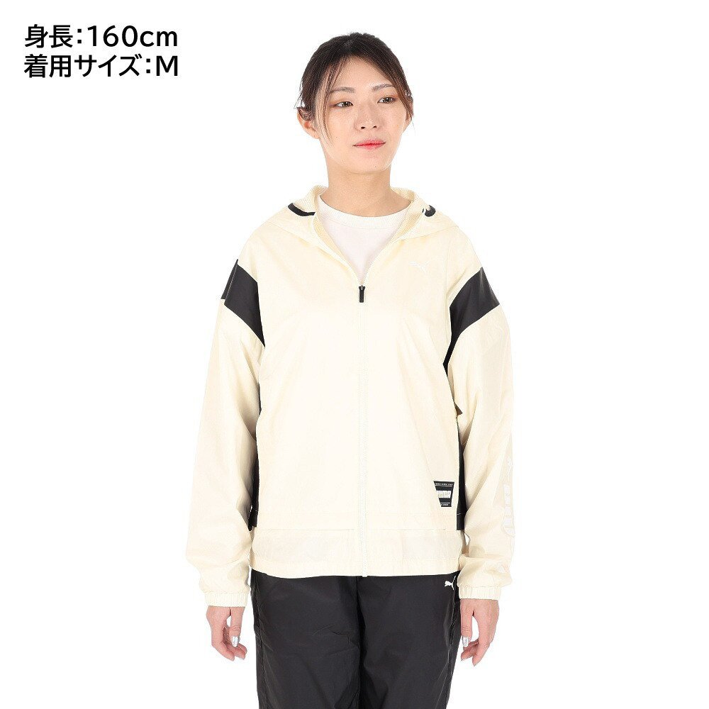 プーマ（PUMA）（レディース）裏メッシュ 防風 アウター ウーブンジャケット 523539 65 LGRY