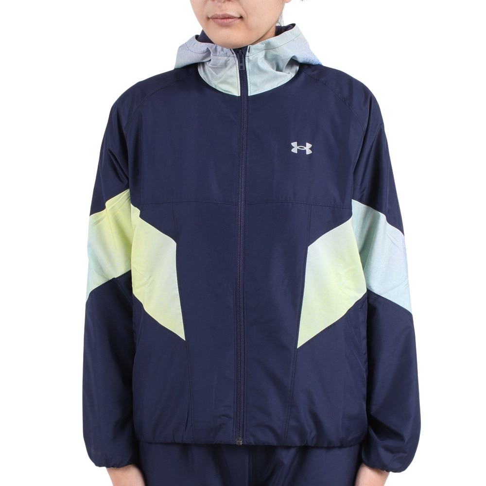 アンダーアーマー（UNDER ARMOUR）（レディース）トリコット ウーブン フルジップ フーディー 1381236 410