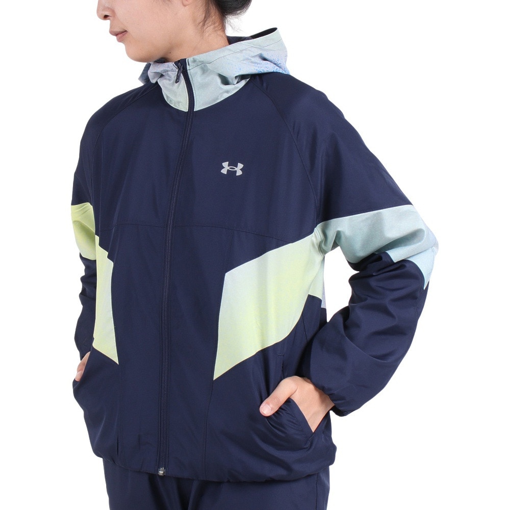 アンダーアーマー（UNDER ARMOUR）（レディース）トリコット ウーブン フルジップ フーディー 1381236 410