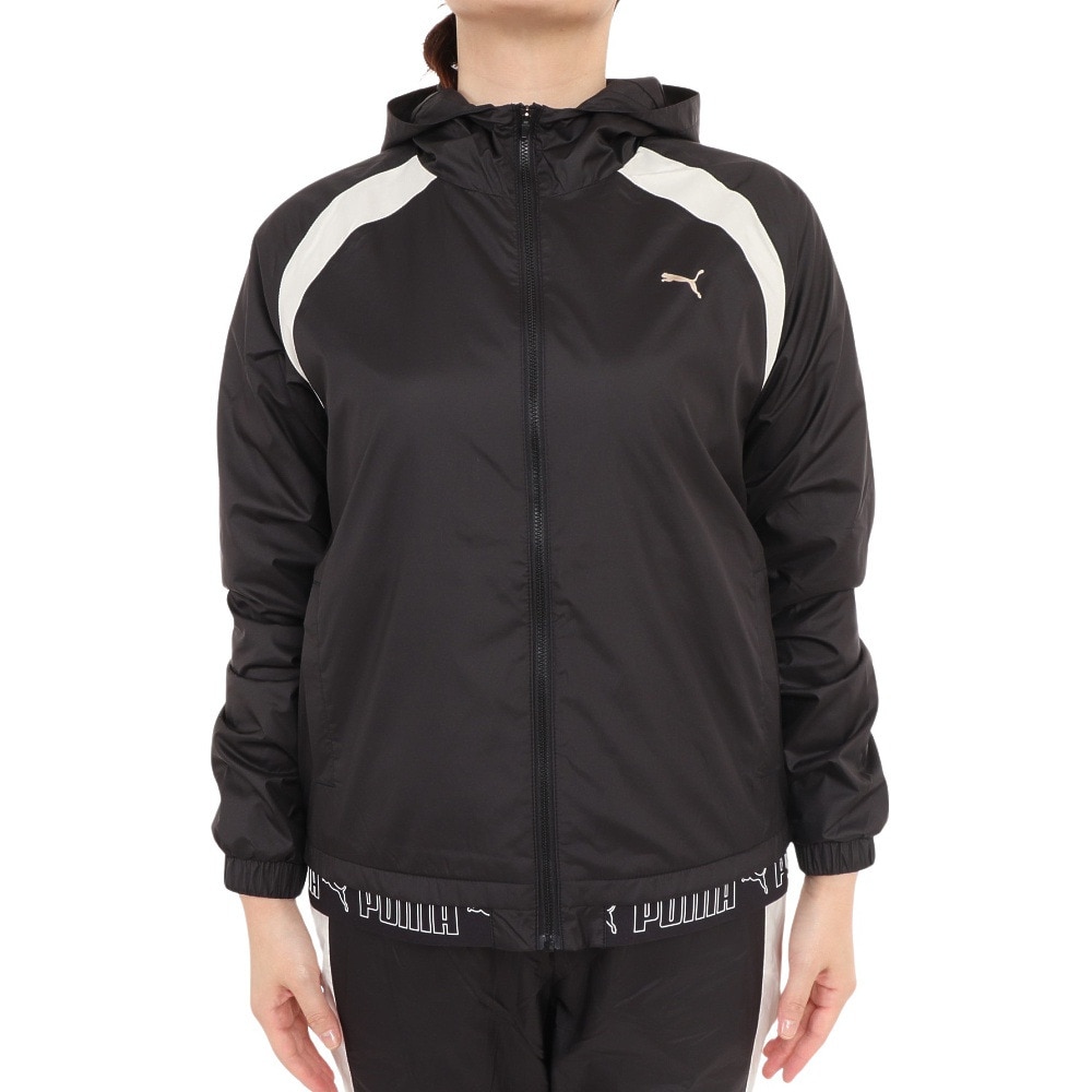 プーマ（PUMA）（レディース）裏起毛トリコット ウーブン ジャケット 524294 01 BLK