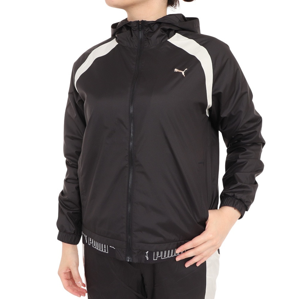 プーマ（PUMA）（レディース）裏起毛トリコット ウーブン ジャケット 524294 01 BLK