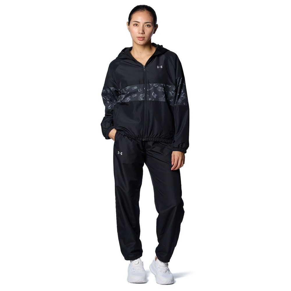 アンダーアーマー（UNDER ARMOUR）（レディース）トリコット ウーブン フルジップ フーディー 1388192 001