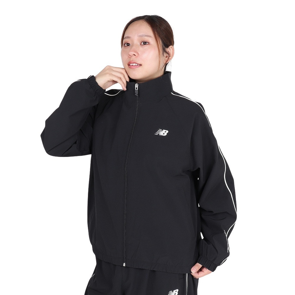 ニューバランス（new balance）（レディース）裏起毛 トリコット ラインド ウーブントラックジャケット AWJ53171BK