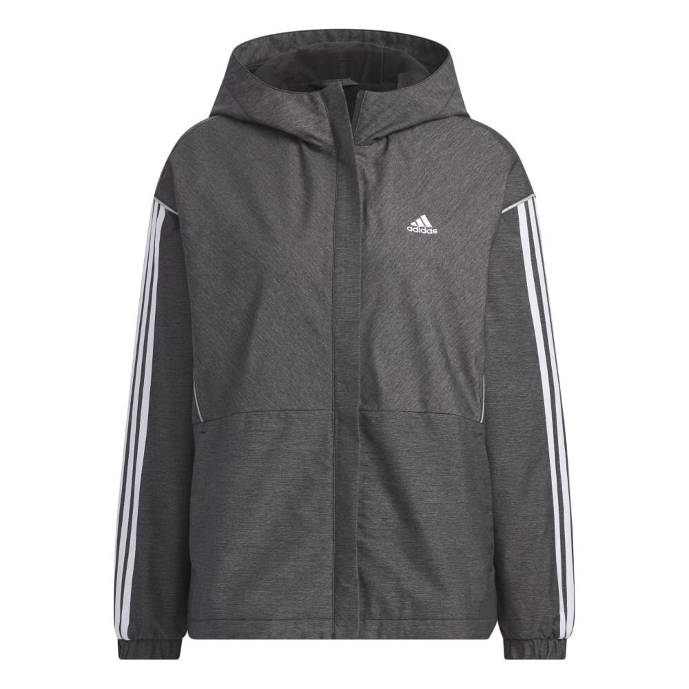 アディダス（adidas）（レディース）ウィンドブレーカー 上下セット デニム風 ウーブン 防風 撥水 ブラック