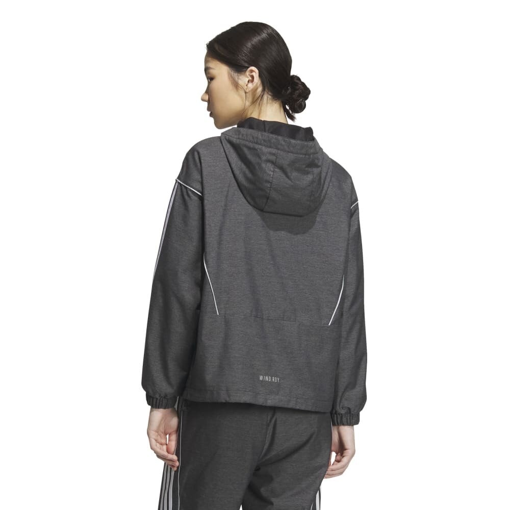 アディダス（adidas）（レディース）ウィンドブレーカー 上下セット デニム風 ウーブン 防風 撥水 ブラック