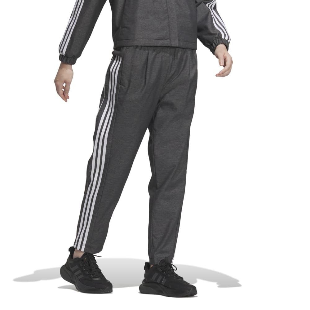 アディダス（adidas）（レディース）ウィンドブレーカー 上下セット デニム風 ウーブン 防風 撥水 ブラック