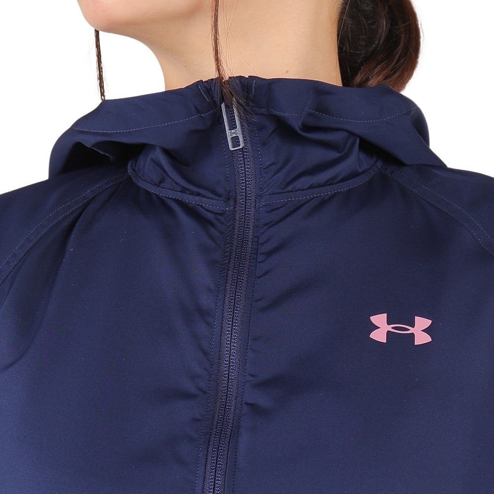 アンダーアーマー（UNDER ARMOUR）（レディース）フード付き 撥水 UAワードマーク ウーブン フルジップ ジャケット 1378322 410