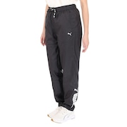(レディース)裏メッシュ 防風 ロングパンツ ウーブンパンツ 523540 01 BLK