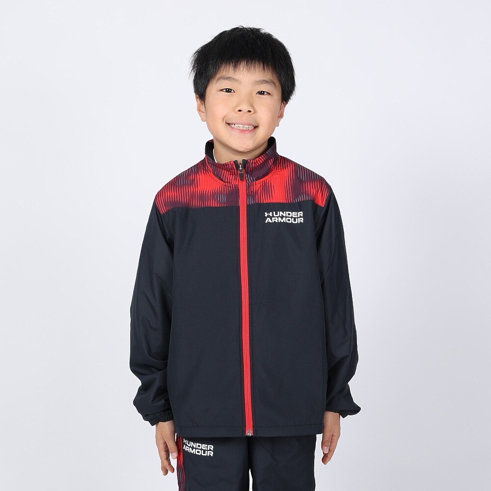 アンダーアーマー（UNDER ARMOUR）（キッズ）ジュニア トリコット プリント ウーブン フルジップ ジャケット 1381178 002