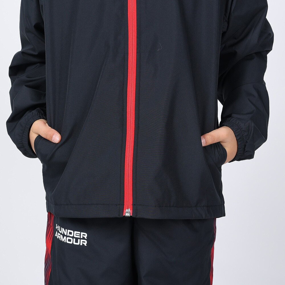 アンダーアーマー（UNDER ARMOUR）（キッズ）ジュニア トリコット プリント ウーブン フルジップ ジャケット 1381178 002