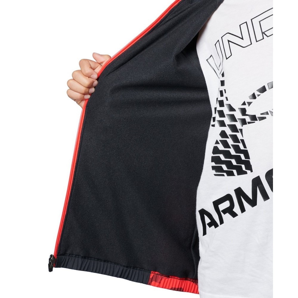 アンダーアーマー（UNDER ARMOUR）（キッズ）ジュニア トリコット ラインド プリント ウーブン フルジップ ジャケット 1388286 002