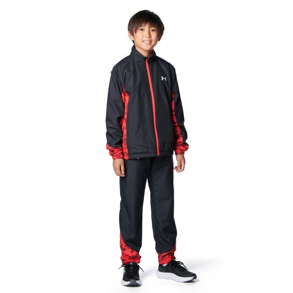 アンダーアーマー（UNDER ARMOUR）（キッズ）ジュニア トリコット ラインド プリント ウーブン フルジップ ジャケット 1388286 002