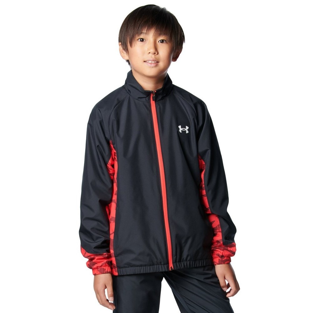 アンダーアーマー（UNDER ARMOUR）（キッズ）ジュニア トリコット ラインド プリント ウーブン フルジップ ジャケット 1388286 002
