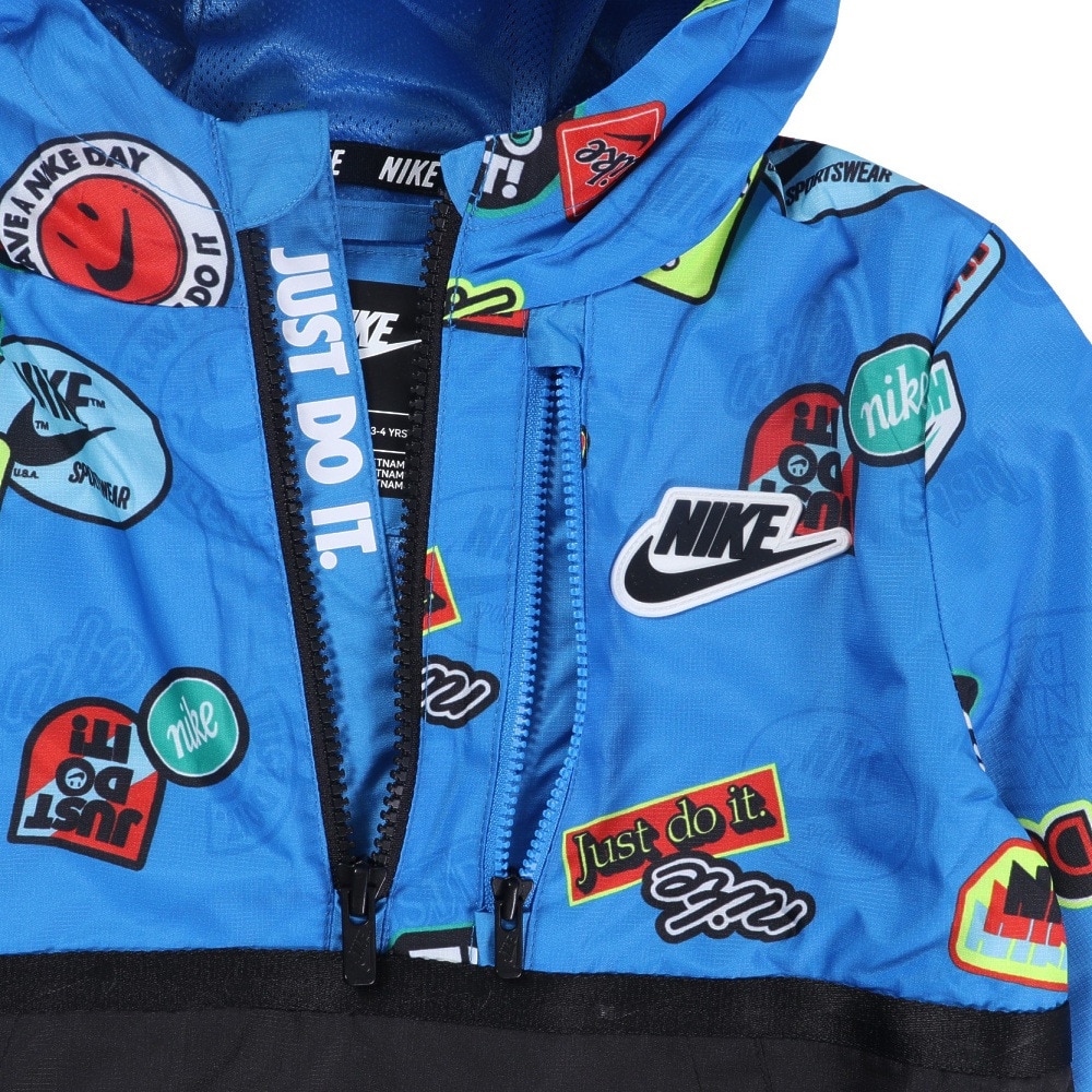 ナイキ（NIKE）（キッズ）ハーフジップ プリントブロック アノラックジャケット 86K536-B68