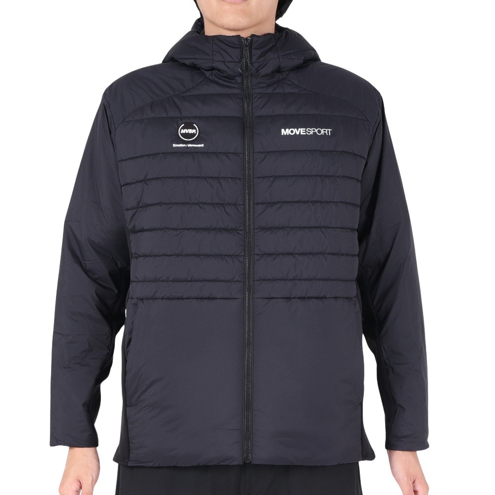デサント（DESCENTE）（メンズ）AERO CAPSULE ハイブリッド バックロゴ フルジップフーディー DMMWJC40 BK