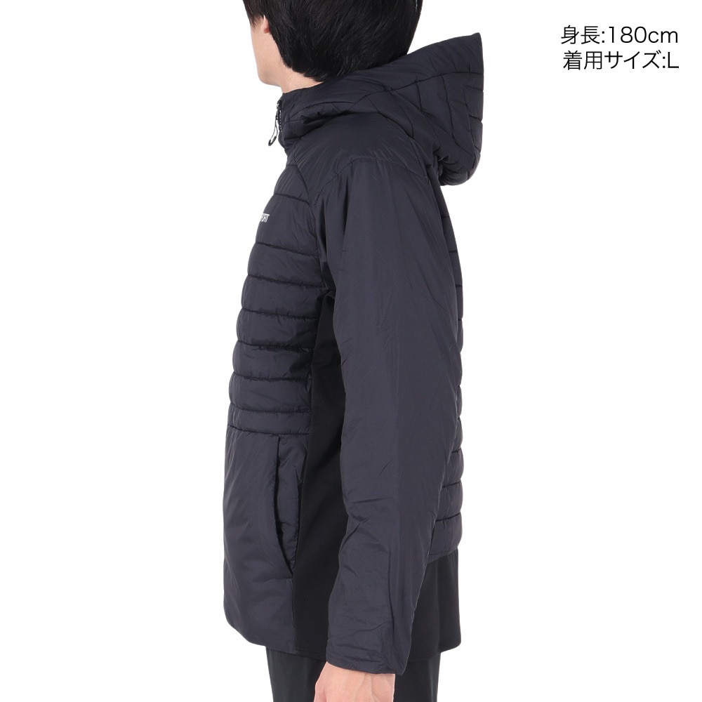 デサント（DESCENTE）（メンズ）AERO CAPSULE ハイブリッド バックロゴ フルジップフーディー DMMWJC40 BK