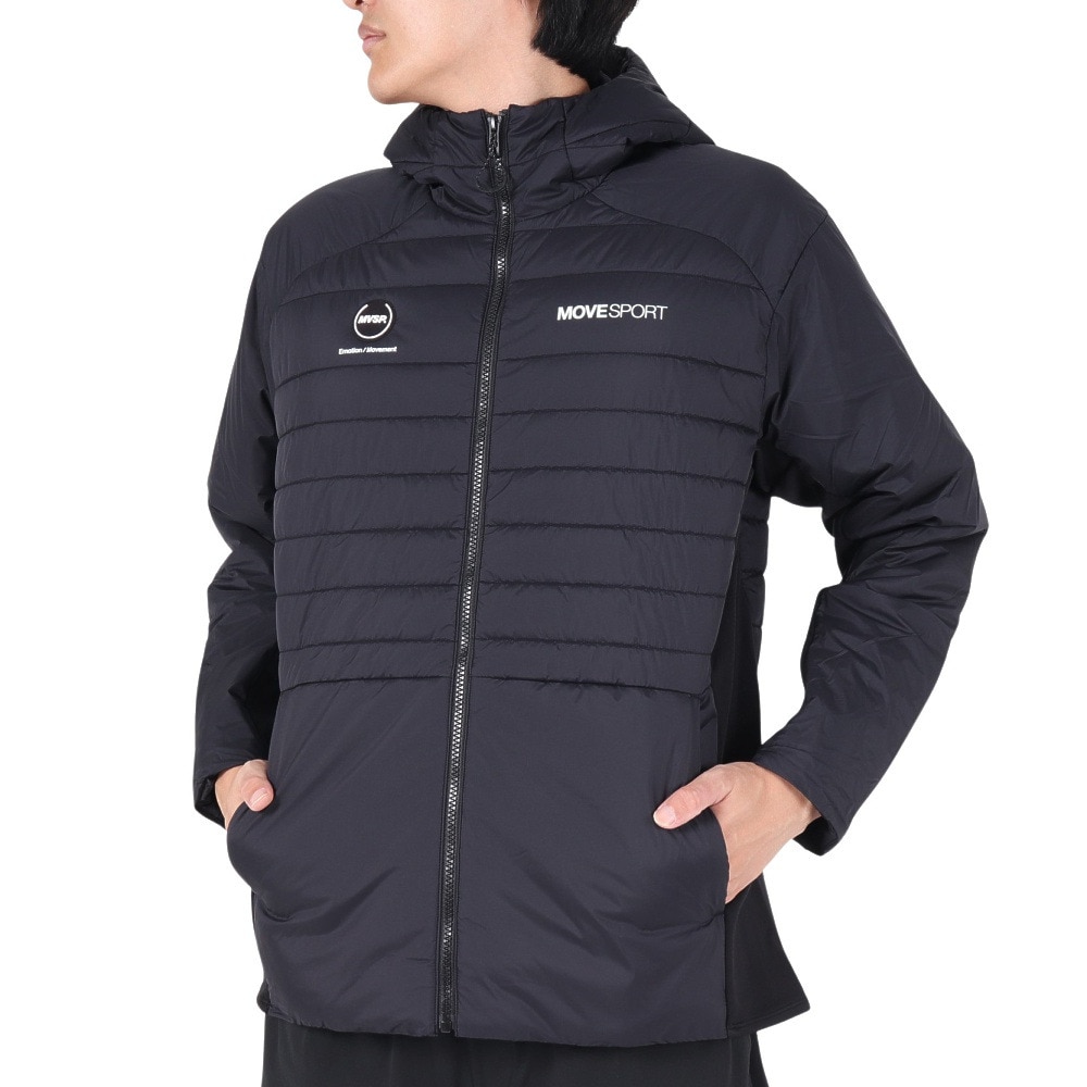 デサント（DESCENTE）（メンズ）AERO CAPSULE ハイブリッド バックロゴ フルジップフーディー DMMWJC40 BK