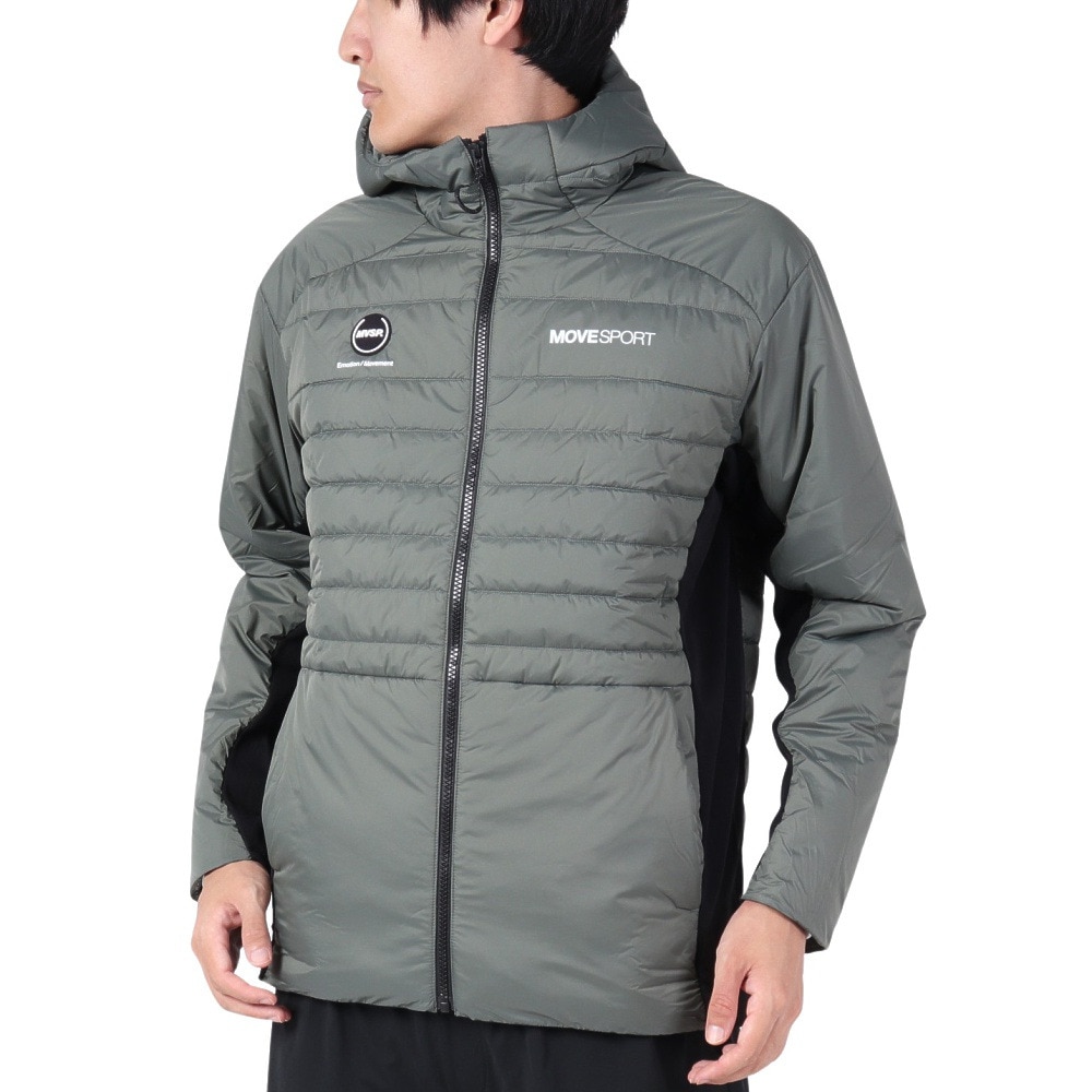 デサント(DESCENTE)(メンズ)AERO CAPSULE ハイブリッド バックロゴ フルジップフーディー DMMWJC40 KHBK