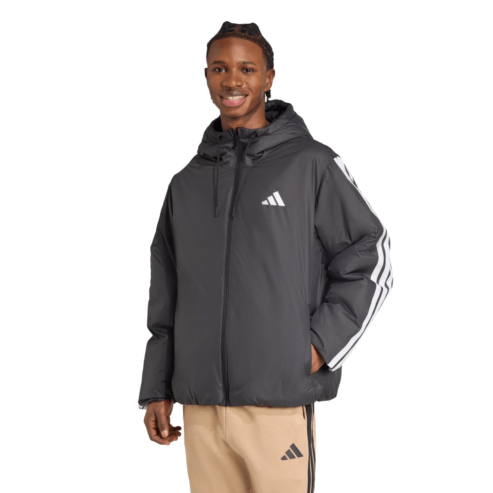 アディダス（adidas）（メンズ）エッセンシャルズ クライマウォーム スリーストライプス インサレーション フードジャケット KLK10-JM4042