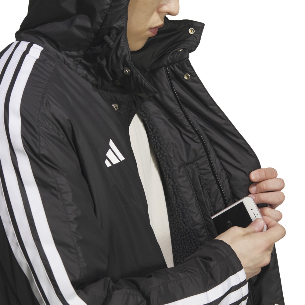 アディダス（adidas）（メンズ）スリーストライプス ルーズフィット ロング ボアコート BW566-KA1302
