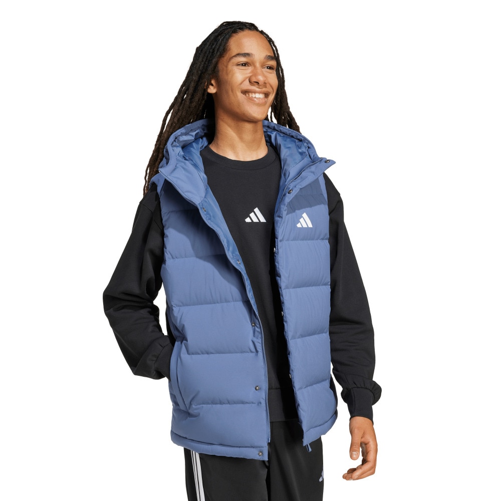 アディダス（adidas）（メンズ）Helionic クライマウォーム フード付き ダウンベスト JXV25-JX0585