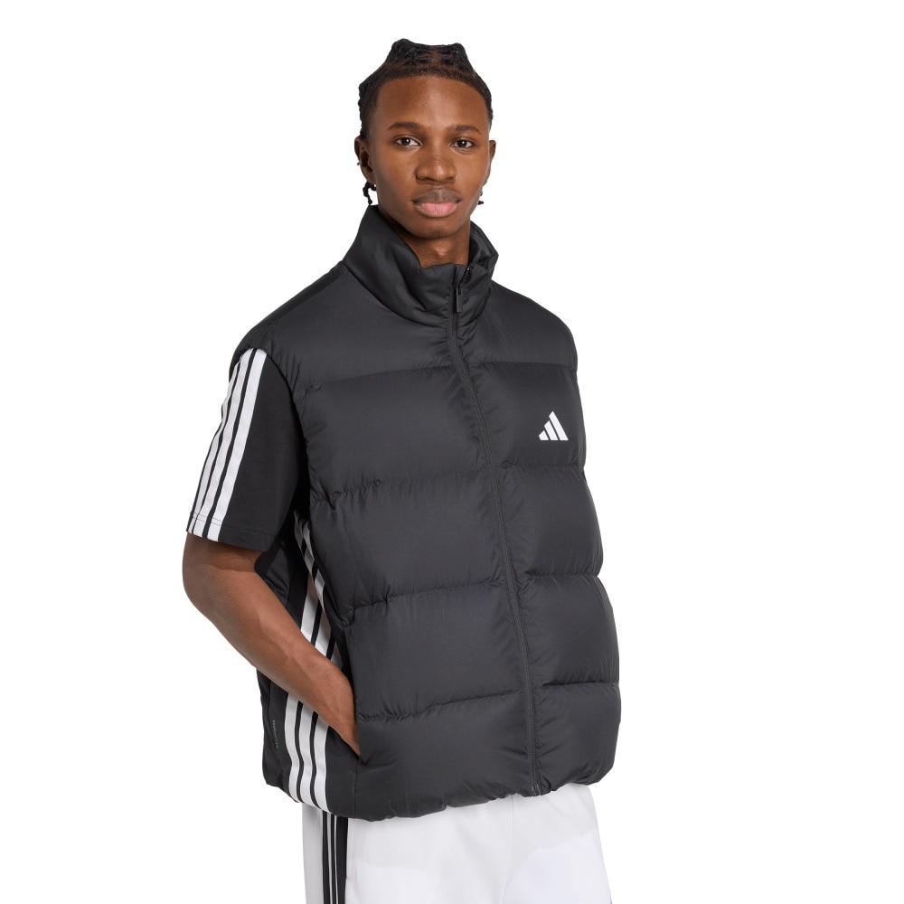 アディダス（adidas）（メンズ）エッセンシャルズ クライマウォーム スリーストライプス パファー ダウンベスト KLK17-JM4078