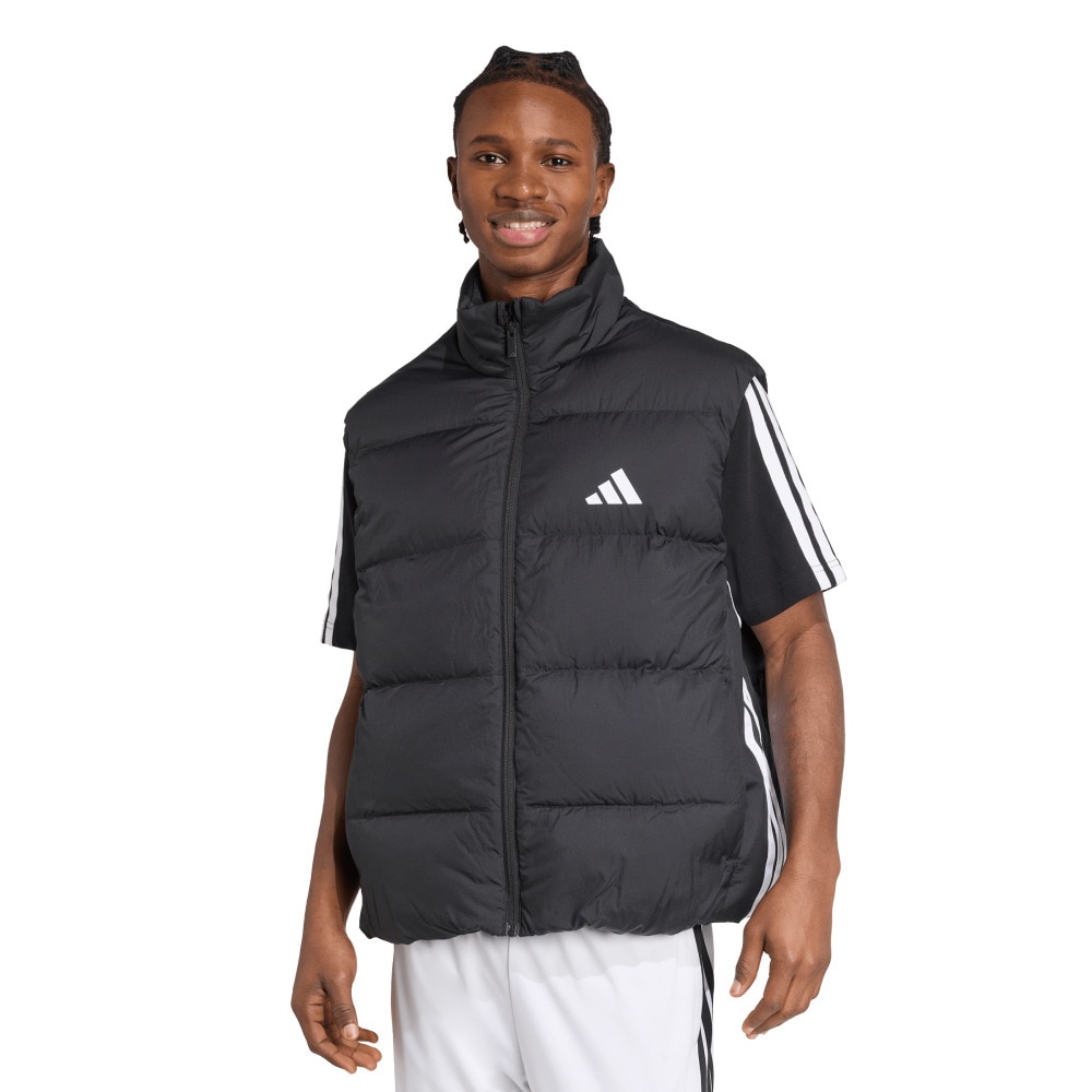 アディダス（adidas）（メンズ）エッセンシャルズ クライマウォーム スリーストライプス パファー ダウンベスト KLK17-JM4078