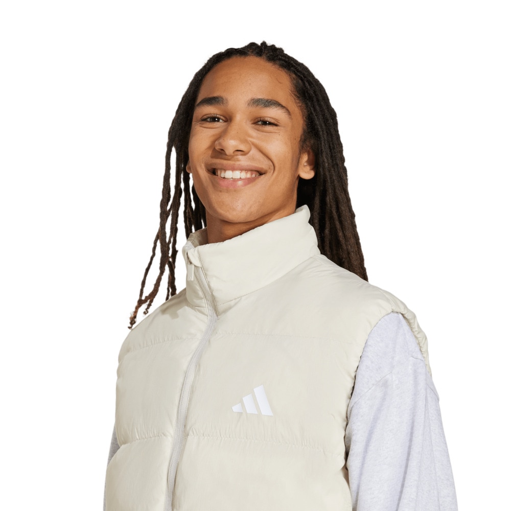 アディダス（adidas）（メンズ）エッセンシャルズ クライマウォーム スリーストライプス パファー ダウンベスト KLK17-JM4079
