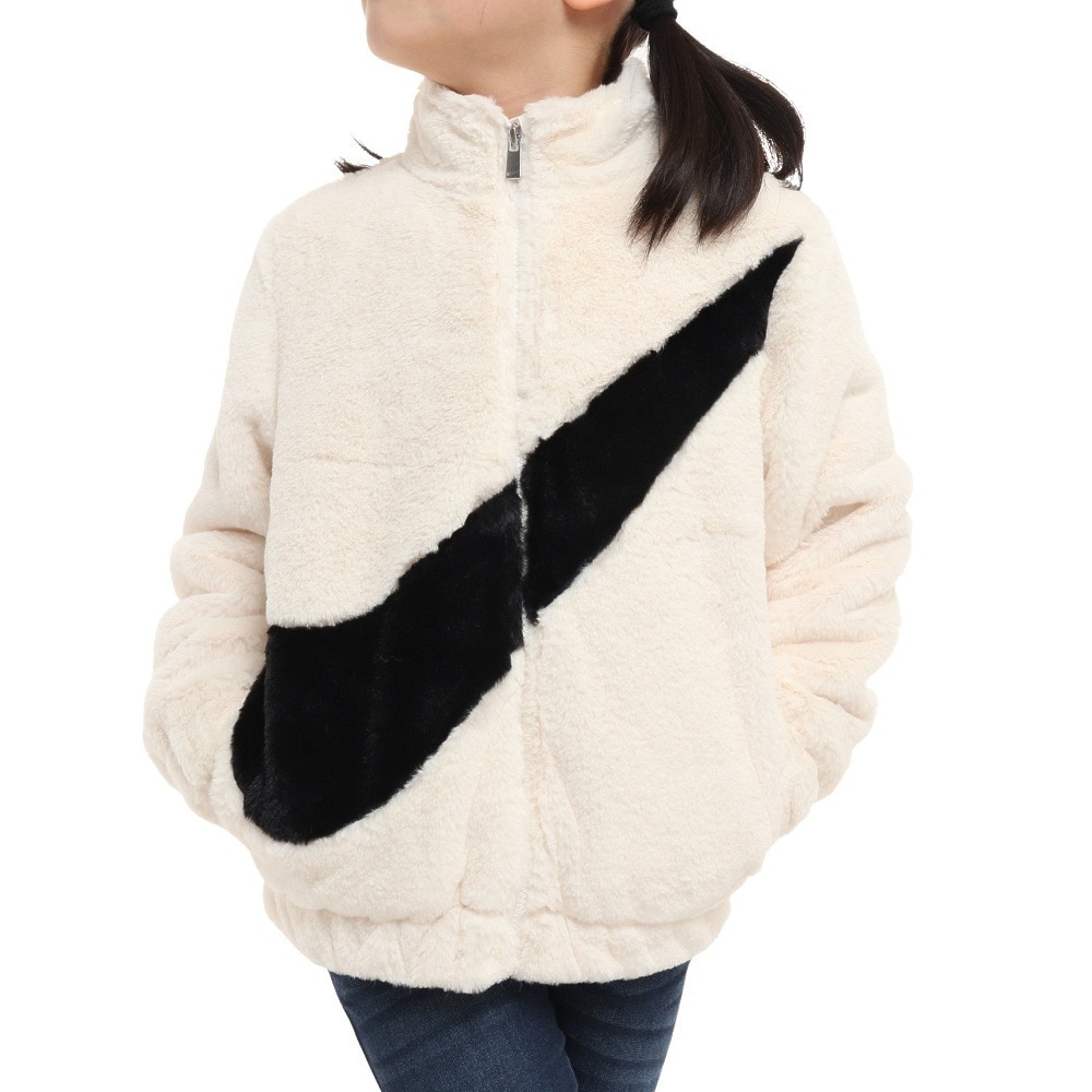 ナイキ（NIKE）（キッズ）ビッグ スウッシュ FAUX FUR ボアジャケット 36J828-782 アウター コート 冬 あったか ※要サイズ確認