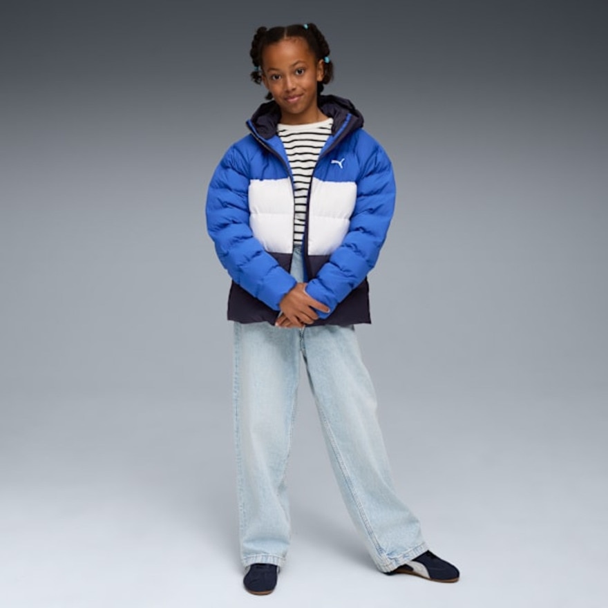 プーマ（PUMA）（キッズ）ジュニア シンセティック フーデッド パッファー ジャケット 691162 13 BLU