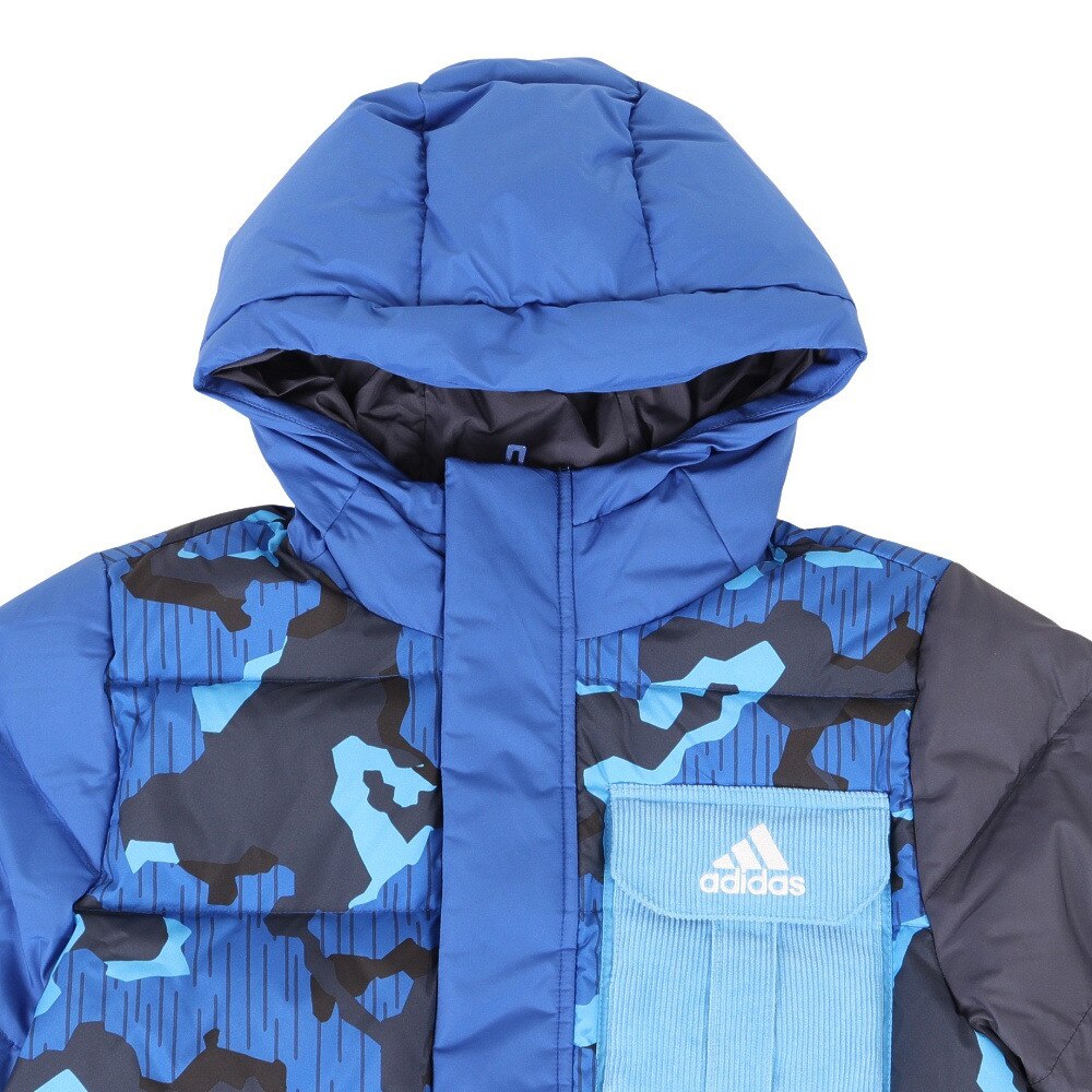アディダス アディダス Adidas キッズ ジュニア アウター ダウンジャケット 総柄プリント ブロック Qd505 Hm9661 スポーツ用品はスーパースポーツゼビオ