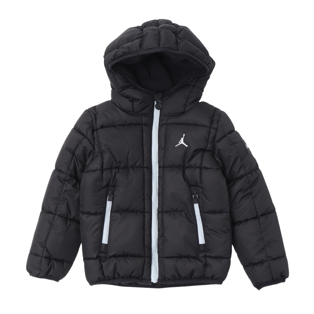 完売商品！ジョーダン ミッドウェイト フェイクダウン ジュニアジャケットXL黒 JORDAN BRAND（ジョーダンブランド）の「ジョーダン ミッド