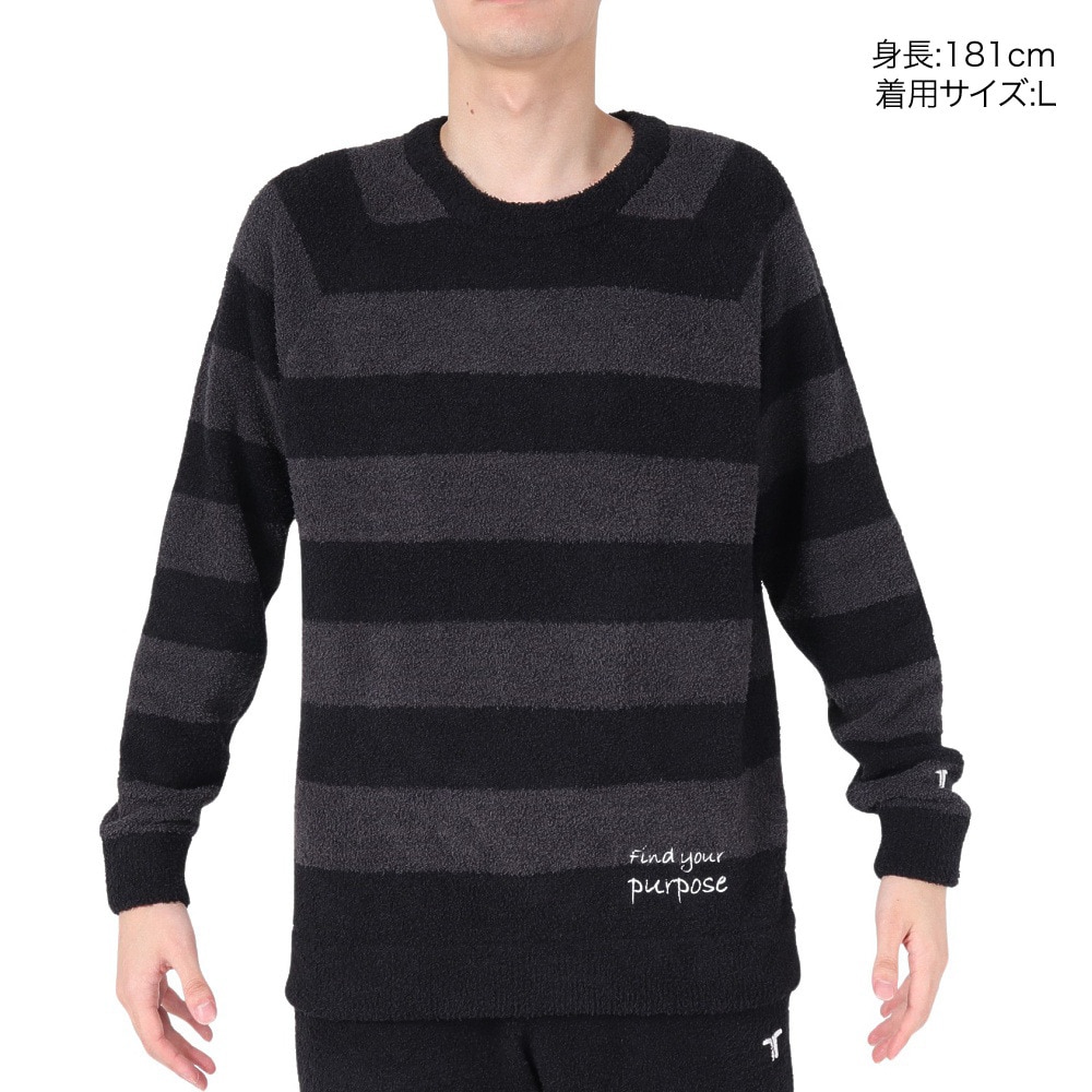 テリック（TELIC）（メンズ）シャギーニットプルオーバー TL-C033PO-BLK