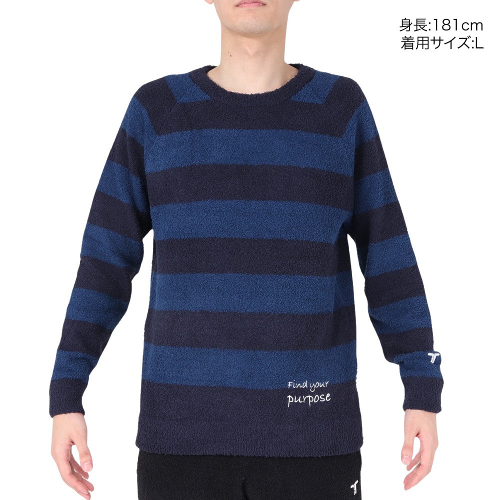 テリック（TELIC）（メンズ）シャギーニットプルオーバー TL-C033PO-BLU