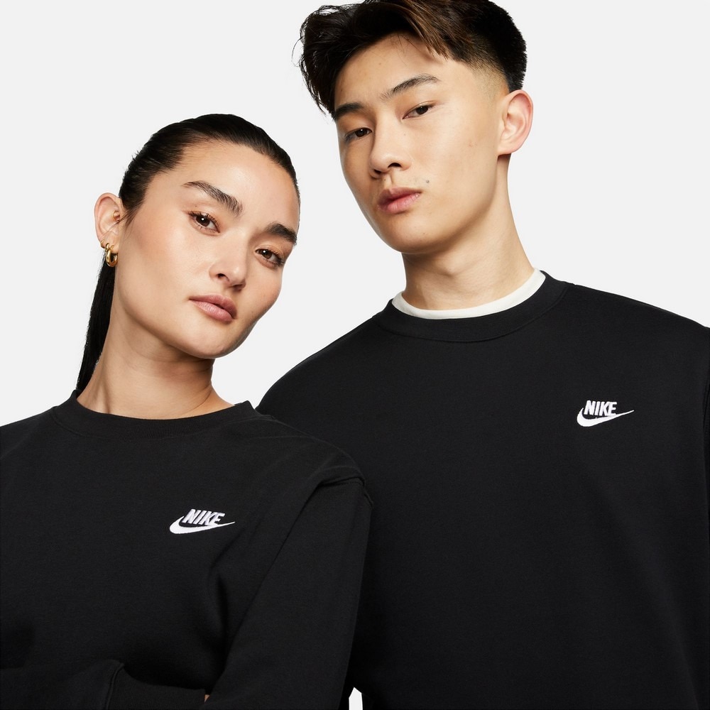 ナイキ（NIKE）（メンズ）スウェット トレーナー スポーツウェア クラブ フリース クルーネック 裏起毛 ブラック 黒 BV2663-010
