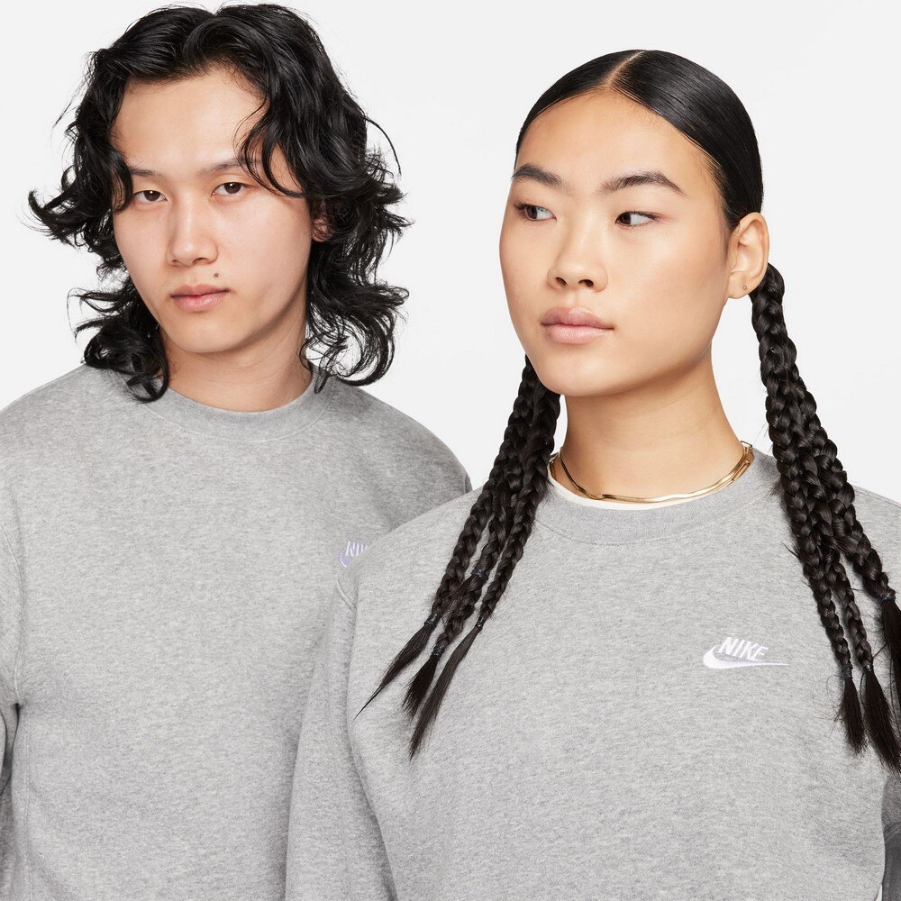 ナイキ（NIKE）（メンズ）スポーツウェア クラブ フリース クルーネック 裏起毛 グレー BV2663-063