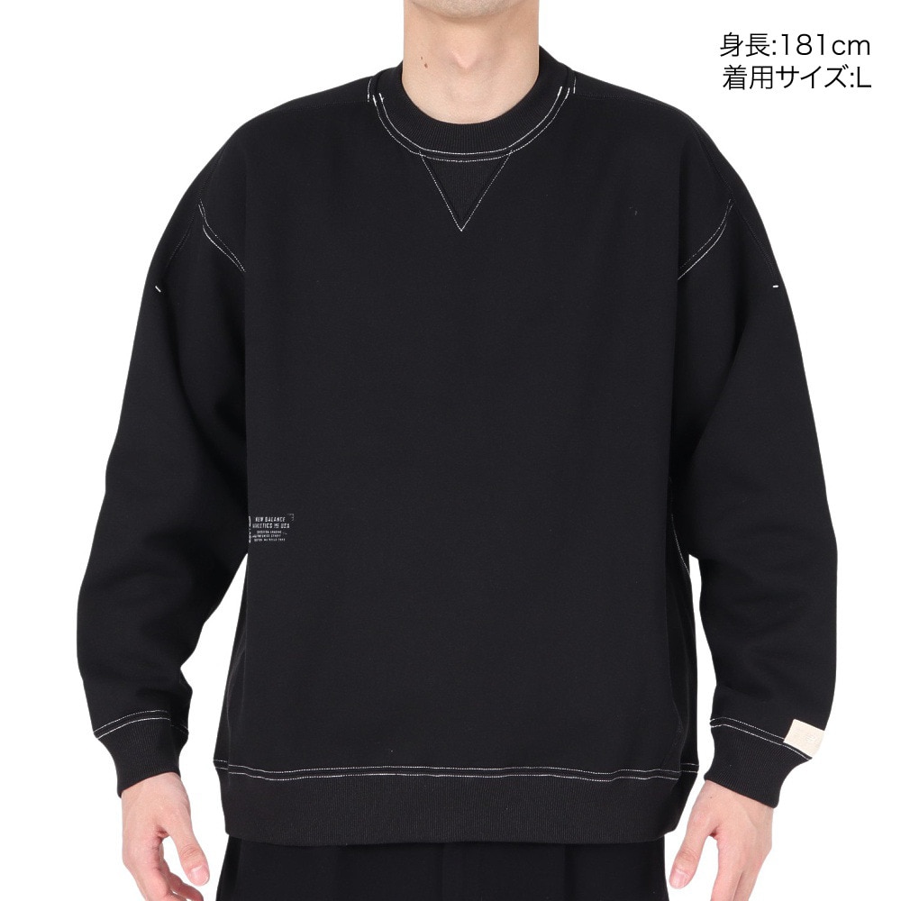 ニューバランス（new balance）（メンズ）1000 スウェットクルーレギュラーフィット AMT35099BK