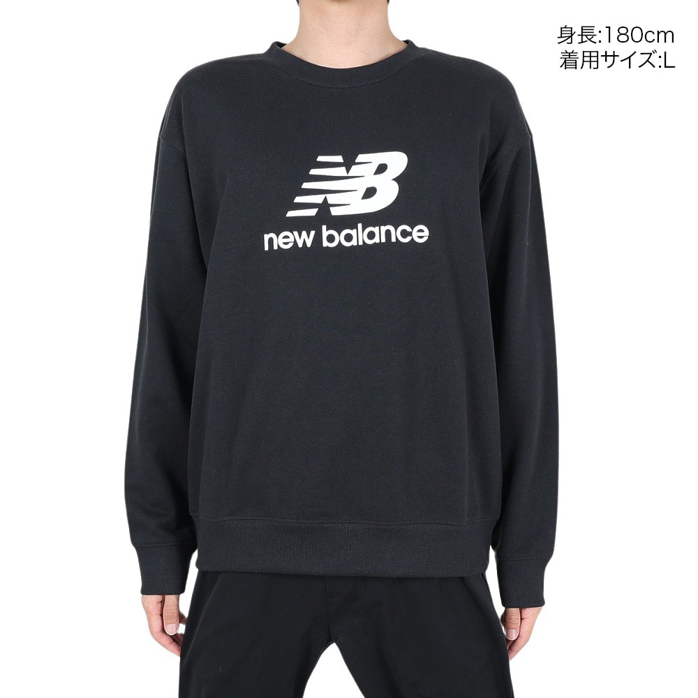 ニューバランス（new balance）（メンズ）大谷選手着用モデル Stacked ロゴ クルースウェット MT41500BK 2023年