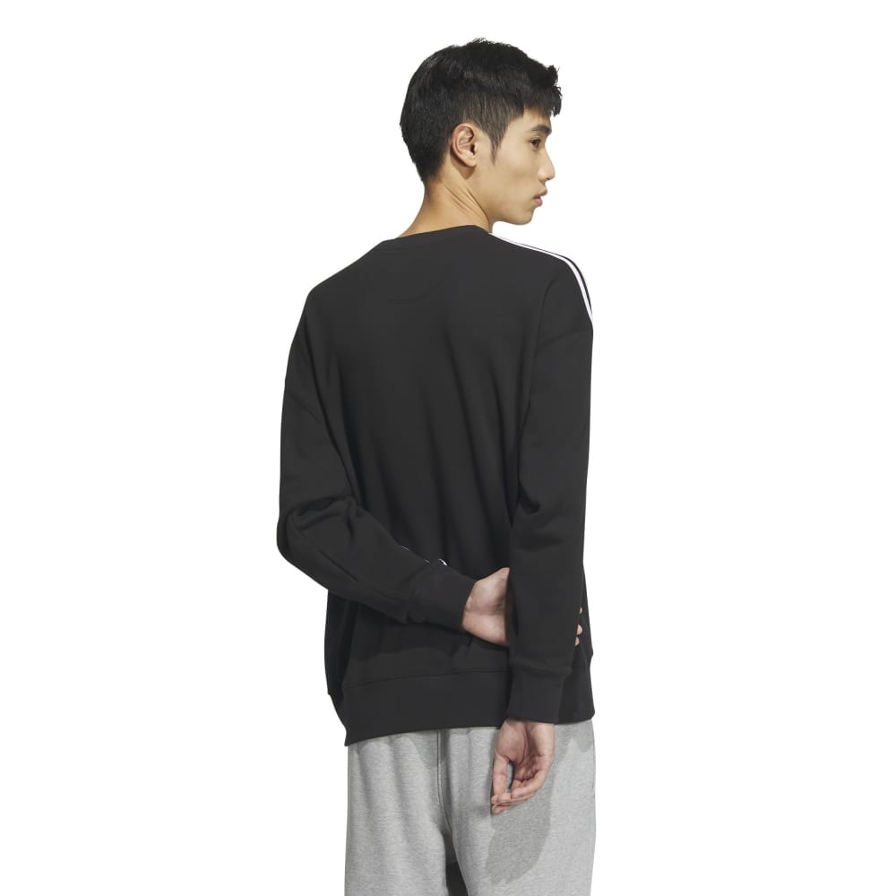 アディダス（adidas）（メンズ）エッセンシャルズ プラス ルーズフィット スリーストライプス フレンチテリー スウェットシャツ KWF01-JF3930