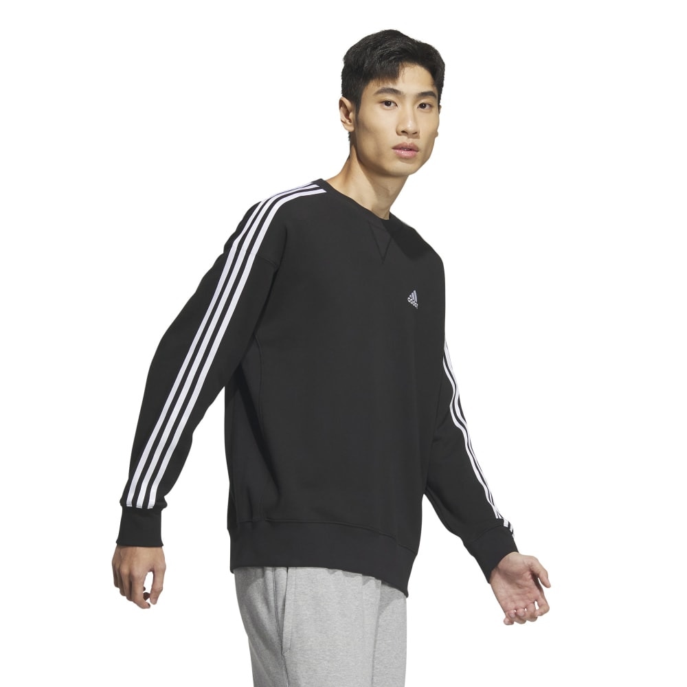 アディダス（adidas）（メンズ）エッセンシャルズ プラス ルーズフィット スリーストライプス フレンチテリー スウェットシャツ KWF01-JF3930