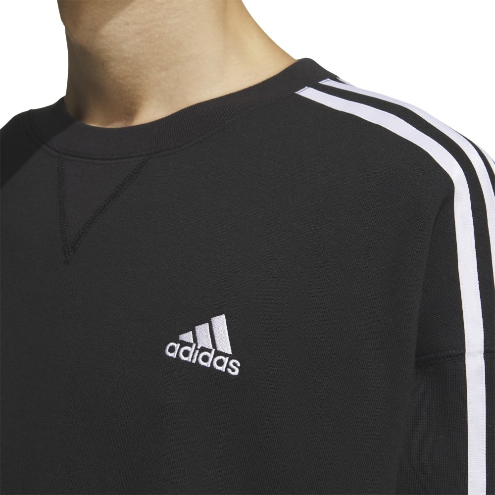 アディダス（adidas）（メンズ）エッセンシャルズ プラス ルーズフィット スリーストライプス フレンチテリー スウェットシャツ KWF01-JF3930