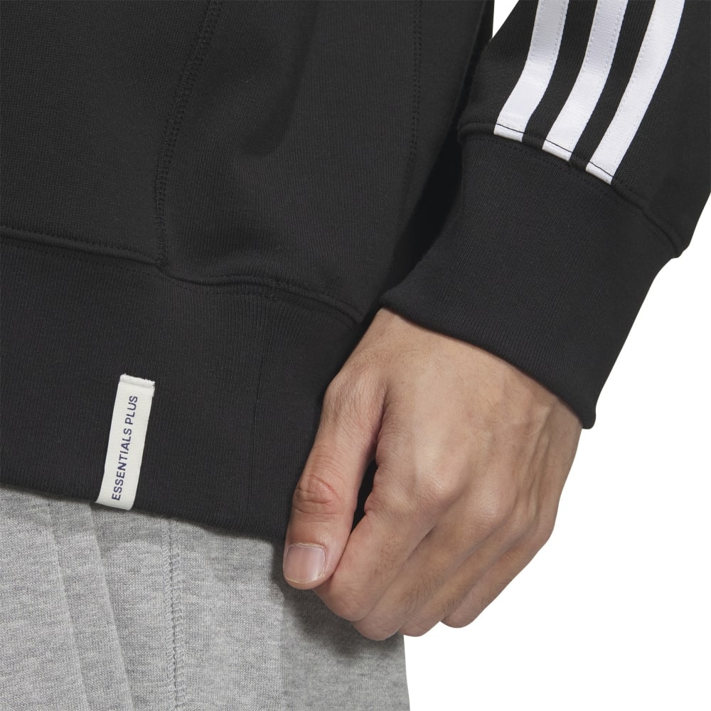 アディダス（adidas）（メンズ）エッセンシャルズ プラス ルーズフィット スリーストライプス フレンチテリー スウェットシャツ KWF01-JF3930