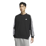 アディダス（adidas）（メンズ）エッセンシャルズ プラス ルーズフィット スリーストライプス フレンチテリー スウェットシャツ KWF01-JF3930