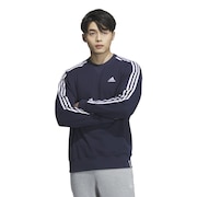 アディダス（adidas）（メンズ）エッセンシャルズ プラス ルーズフィット スリーストライプス フレンチテリー スウェットシャツ KWF01-JF3932