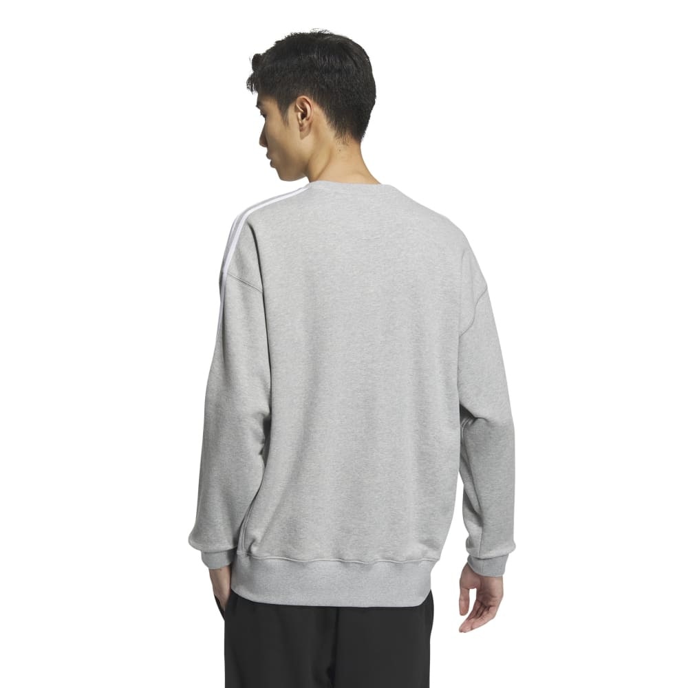 アディダス（adidas）（メンズ）エッセンシャルズ プラス ルーズフィット スリーストライプス フレンチテリー スウェットシャツ KWF01-JF3933