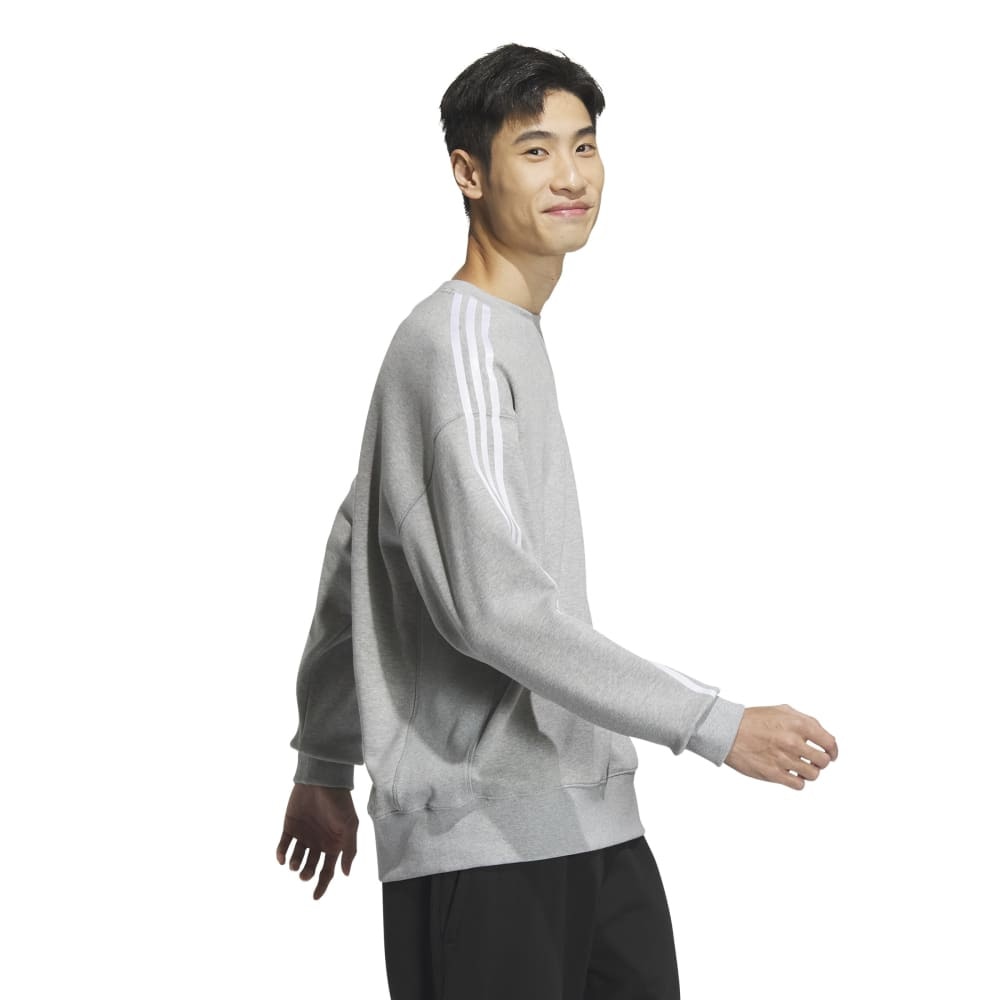 アディダス（adidas）（メンズ）エッセンシャルズ プラス ルーズフィット スリーストライプス フレンチテリー スウェットシャツ KWF01-JF3933