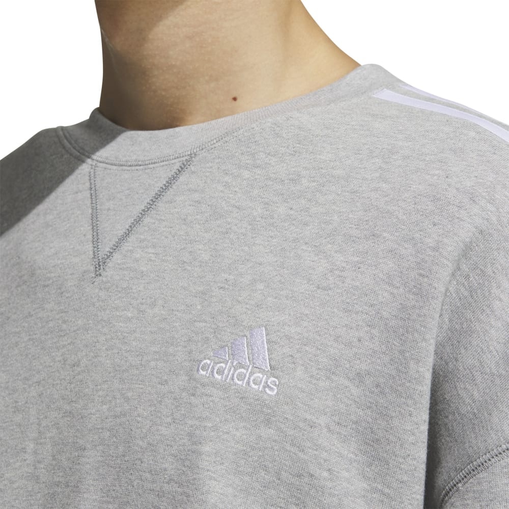 アディダス（adidas）（メンズ）エッセンシャルズ プラス ルーズフィット スリーストライプス フレンチテリー スウェットシャツ KWF01-JF3933