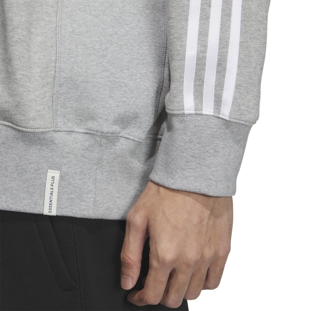 アディダス（adidas）（メンズ）エッセンシャルズ プラス ルーズフィット スリーストライプス フレンチテリー スウェットシャツ KWF01-JF3933
