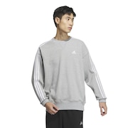 アディダス（adidas）（メンズ）エッセンシャルズ プラス ルーズフィット スリーストライプス フレンチテリー スウェットシャツ KWF01-JF3933